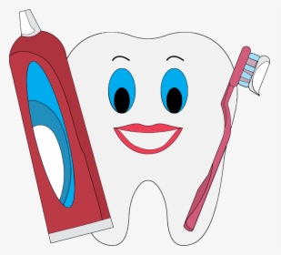 Vector Transparent Happy Tooth With Toothpaste - Tooth Paste And Brush, HD Png Download, Transparent PNG
