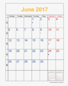 June 2017 Word Calendar Png, Transparent Png, Transparent PNG