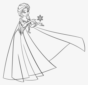 Transparent Floco De Neve Png - Sketch Elsa Disney Princess Frozen Drawing, Png Download, Transparent PNG