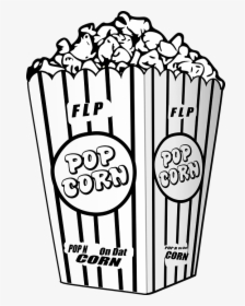 Popcorn, Movie, Entertain, Film, Cinema - Popcorn Images Black And White, HD Png Download, Transparent PNG
