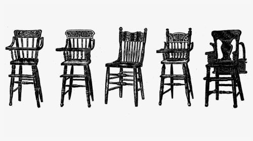 Digital Stamp Design Free Vintage Furniture Images - Clipart Of Chairs In Row Black And White, HD Png Download, Transparent PNG