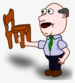 Fatman Holding A Chair Svg Clip Arts - Man Holding A Map Clipart, HD Png Download, Transparent PNG