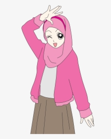 Hijab Cartoon, Cartoon N, Muslimah Anime, Cute Doodles, - Hijab Cute Cartoon, HD Png Download, Transparent PNG