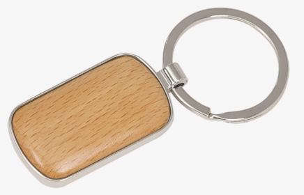 Silver & Wood Rounded Corners Rectangle Keychain - Key Chain Png, Transparent Png, Transparent PNG
