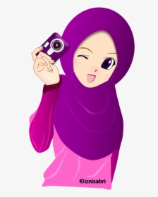 Transparent Muslim Girl Clipart - Girl Cartoon With Scarf, HD Png Download, Transparent PNG