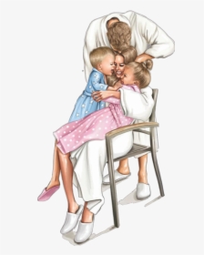 Transparent Familia Feliz Png - Family Comforting Mother Sketch, Png Download, Transparent PNG