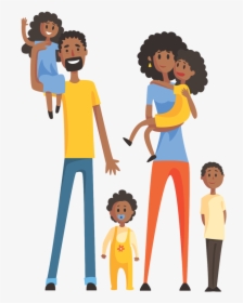 Familia Negra Feliz Desenho , Png Download - Frases Alusivas A Familias En Accion, Transparent Png, Transparent PNG