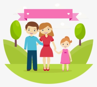 Happy Family Cartoon - Happy Family Of Three Cartoon, HD Png Download ,  Transparent Png Image - PNGitem