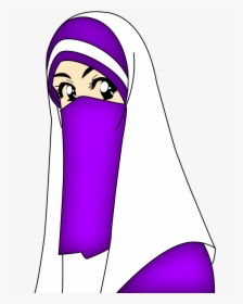 Kumpulan Animasi Muslimah Berpurdah - Muslimah Ungu, HD Png Download, Transparent PNG