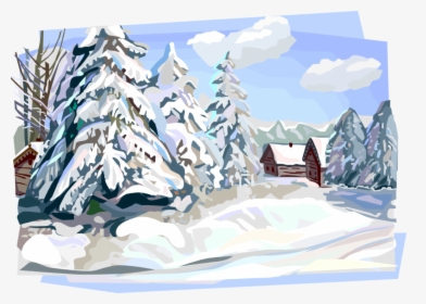 Vector Illustration Of Russian Winter Nature Scene - Winter Scene Clipart Transparent, HD Png Download, Transparent PNG