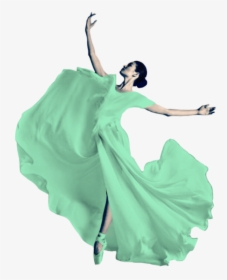 Transparent Dancing Woman Png - Lady In Green Dress Dancing, Png Download, Transparent PNG