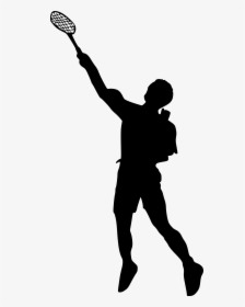 Badminton Player Silhouette Png, Transparent Png, Transparent PNG