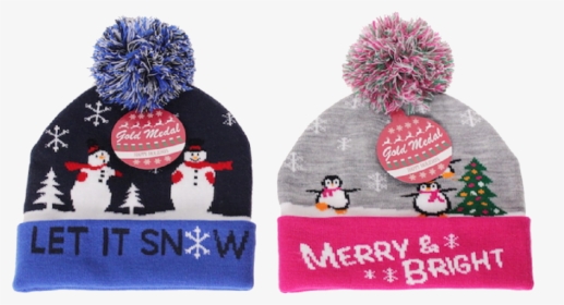 Winter-hats Kids Holiday Scene Knit Pom Hat - Beanie, HD Png Download, Transparent PNG