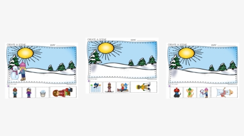 Winter Themed Color, Cut And Paste Activity - Cartoon, HD Png Download, Transparent PNG