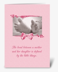 Pink Baby Girl Congratulations Baby Feet Greeting Card - Congratulations Card New Born Girl, HD Png Download, Transparent PNG