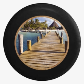 Jeep Liberty Tire Cover With Beach Wooden Dock Print - Wallpaper, HD Png Download, Transparent PNG