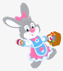 Easter Bunny With Egg Basket Png Picture - Transparent Easter Bunny Clipart, Png Download, Transparent PNG