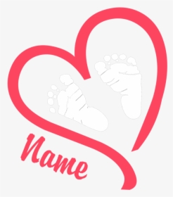 Transparent Pink Baby Feet Png - Heart With Baby Foot Prints, Png Download, Transparent PNG