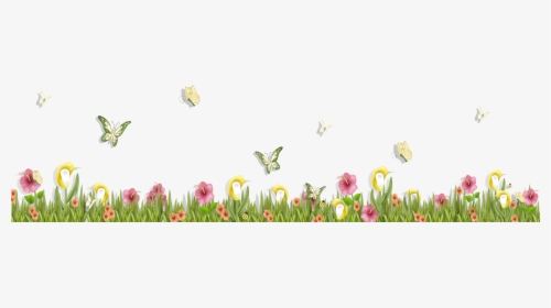 Grass Clipart Spring - Grass Png With Flower, Transparent Png, Transparent PNG