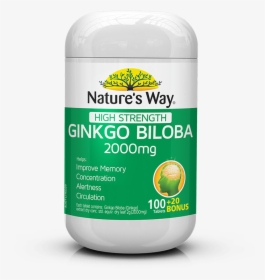 522460 Natures Way High Strength Gingko Biloba 100s - Nature's Way Ginkgo Biloba 2000mg, HD Png Download, Transparent PNG
