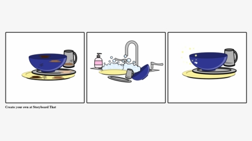 Sequencing Washing Dishes Storyboard - Clipart Sequencing Washing The Dishes, HD Png Download, Transparent PNG