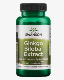 Swanson Standardized Ginkgo Biloba Extract Vegetable - Swanson Bamboo Extract, HD Png Download, Transparent PNG