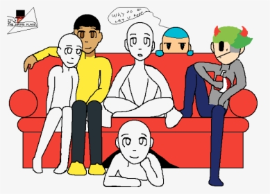 Couch Collab - Cartoon - Cartoon, HD Png Download, Transparent PNG