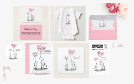 Baby Pink And Gray Baby Shower Elephant Suite - Illustration, HD Png Download, Transparent PNG
