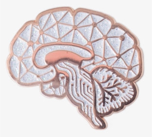Circuit Sagittal Brain Enamel Pin - Illustration, HD Png Download, Transparent PNG