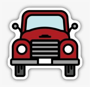 Old Pickup Front View Sticker - Front Old Cartoon Car, HD Png Download, Transparent PNG