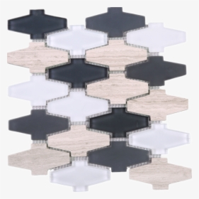 Black And White Glass And Beige Marble Crossroad Pattern - Floor, HD Png Download, Transparent PNG