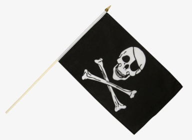 Pirate Skull And Bones Hand Waving Flag - Pirate Flag, HD Png Download, Transparent PNG