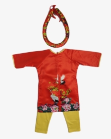 Red Ao Dai Apricot Blossom Baby Girl Viet Nam Traditional - Blouse, HD Png Download, Transparent PNG