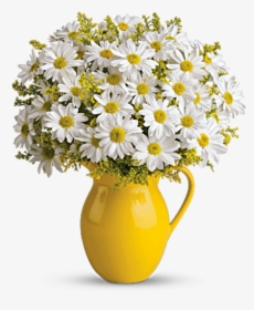 Sunny Day Pitcher Of Daisies - Yellow Flower Pot Png, Transparent Png, Transparent PNG