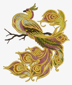 Peacock Design Embroidery Png, Transparent Png, Transparent PNG