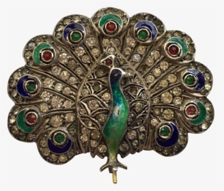 Art Deco Vintage Peacock Brooch, HD Png Download, Transparent PNG