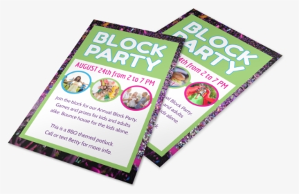 Fun Block Party Flyer Template Preview - Flyer, HD Png Download, Transparent PNG