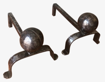 1920s Vintage French Polished Iron Andirons With Large - Tool, HD Png Download, Transparent PNG