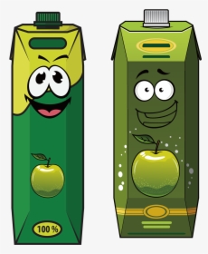 Juice Cartoon Packaging And Labeling Carton - Cartoon Green Apple Juice, HD Png Download, Transparent PNG