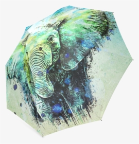 Watercolor Elephant Foldable Umbrella - Umbrella, HD Png Download, Transparent PNG