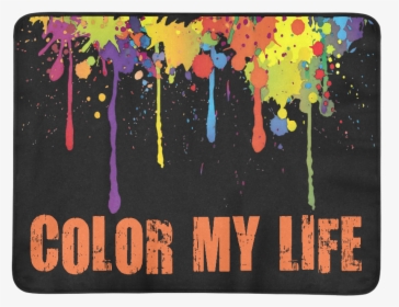 Crazy Multicolored Running Splashes Color My Life Beach - Color Splash Black Background, HD Png Download, Transparent PNG