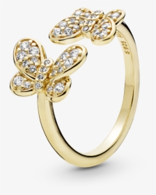 Dazzling Butterflies - Pandora Gold Butterfly Ring, HD Png Download, Transparent PNG