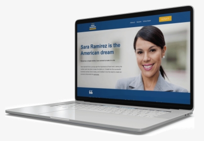 Female Candidate Political Website On A Laptop - Netbook, HD Png Download, Transparent PNG