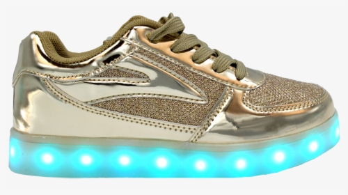 Kids Gold Ledshoes Lowtop - Gold Lighted Mens Shoes, HD Png Download, Transparent PNG