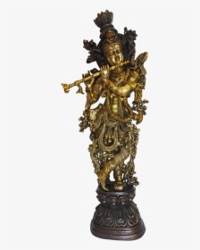 Antique Attractive Krishna With Flute Brass Statue - Krishna, HD Png Download, Transparent PNG