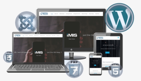 Website Design Services By E-tech, Displaying On Desktop, - Wordpress, HD Png Download, Transparent PNG