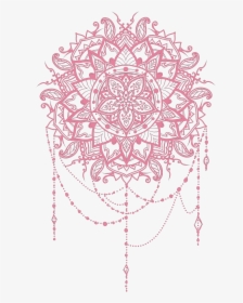 #pink #salmon #mandala #tattoo #design #vector #flower, HD Png Download, Transparent PNG