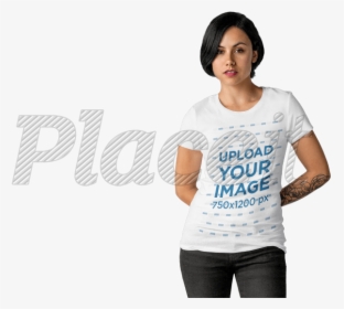 Transparent Tshirt Woman - Women With Tee Shirt Png, Png Download, Transparent PNG