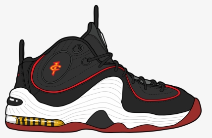 Nike Air Penny 2 “miami Heat” - Basketball Shoe, HD Png Download, Transparent PNG