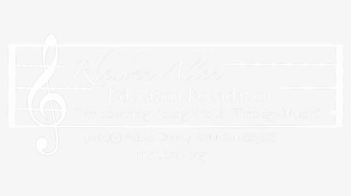 Rheuben-allen Education Foundation White - Calligraphy, HD Png Download, Transparent PNG